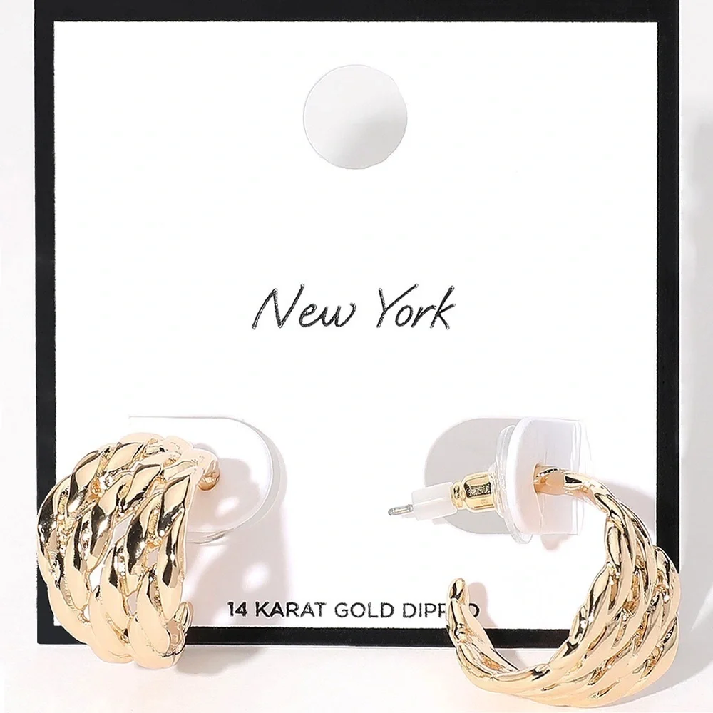 14K Gold Dipped Chunky Earrings